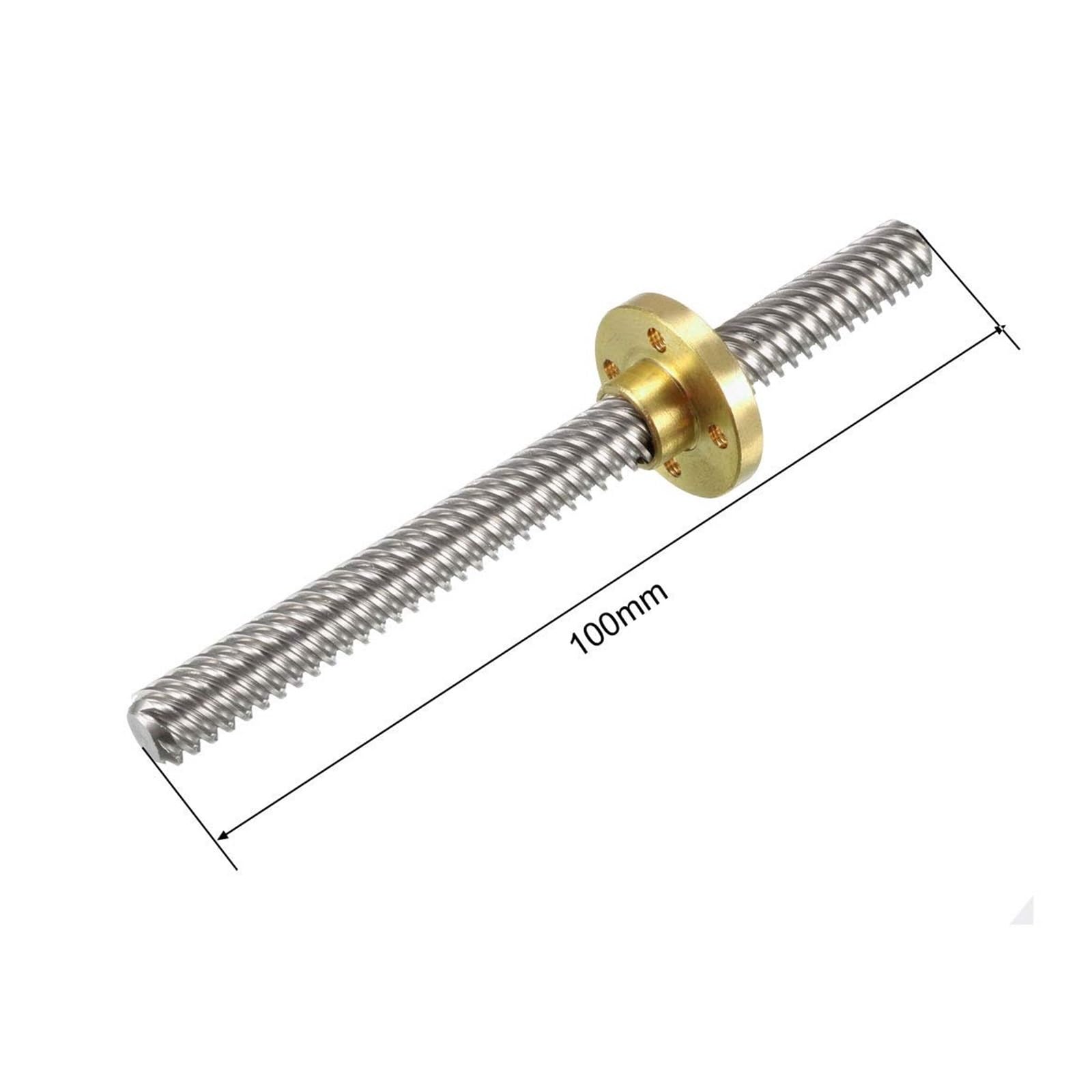 Metal Ball Screw nut 100mm Length T8 8mm Dia Lead Screw Rod 12 Lead Stainless Steel Lead Screw Rod with Copper Nut Trapezoidal Thread