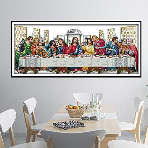 Joy Sunday Jesus Cross Stitch Kits 14Ct Counted Full Range Of Embroidery Starter Kit For Beginners Unprinted Pattern-The Last Supper #TOP2