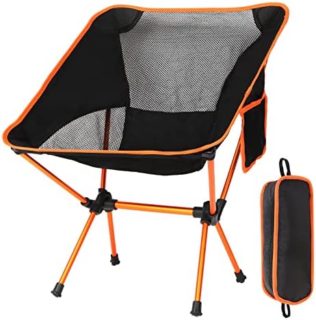 LETGOALL Folding Camping Chair, Lightweight Backpacking Chair with Carry Bag and Side Pocket for Camping, Hiking, Beach, Fishing, Travel and Picnic