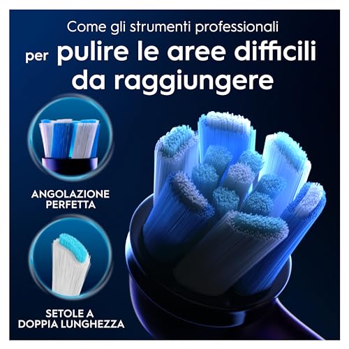 Oral-B iO Ultimate Clean Testine Spazzolino Elettrico, Confezione da 8 Testine di Ricambio Nere, Rimuove il 100% della Placca, Progettate per il tuo Oral-B iO, Adatto alla Buca delle Lettere - Immagine 2