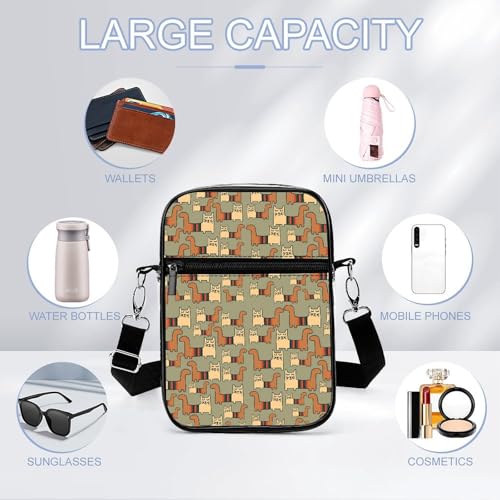 Lovely Cats Clear Crossbody Bag Stadium Bag Adjustable Side Shoulder Bags Messenger Bag with 2 Compartments3