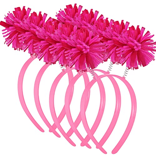 WILLBOND 5 Pieces Pom Pom Headband Head Bopper Pom Party Headband for Women Adults Party Accessory