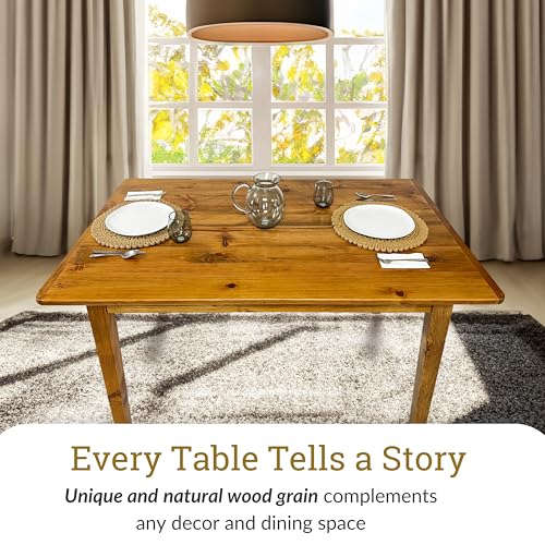 Amish-Rustic-Farmhouse-Rectangular-Wooden-72-Inch-Dining-Table-for-6-Reclaimed-Pine-Solid-Wood-Dining-Table-6-Foot-Light-NaturalBlack Amish Rustic Farmhouse Rectangular Wooden 72 Inch Dining Table for 6 Reclaimed Pine Solid Wood Dining Table 6 Foot Light NaturalBlack