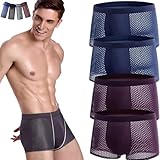 【Enhanced Sustainability】:Bamboo fiber boxer briefs for men prevent stretching, wear, and tear, our fiber boxer shorts can last up to 3 times longer than regular boxes.