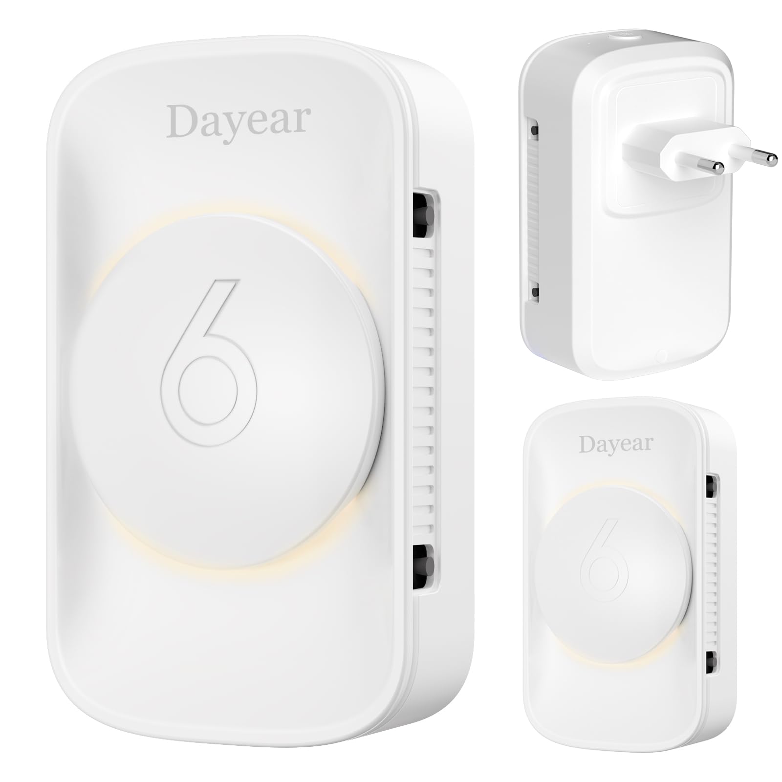 3 purificatore d'aria, Dayear Plug In Negativo, Purificatore d'aria ionizzatore, per ufficio, stanza, bagno, animali domestici/3 modalità di luce LED