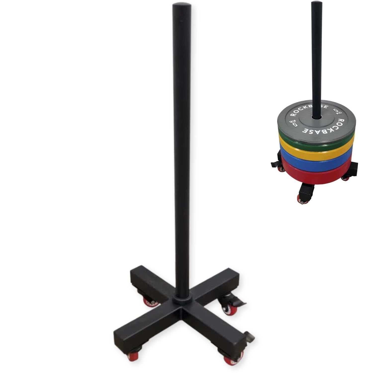 NORTHERN Olympic Weight Plate Rack with Wheels - Vertical Bumper Plate Storage Stand for 2-Inch Plates, Home Gym & Strength Training Equipment Organizer