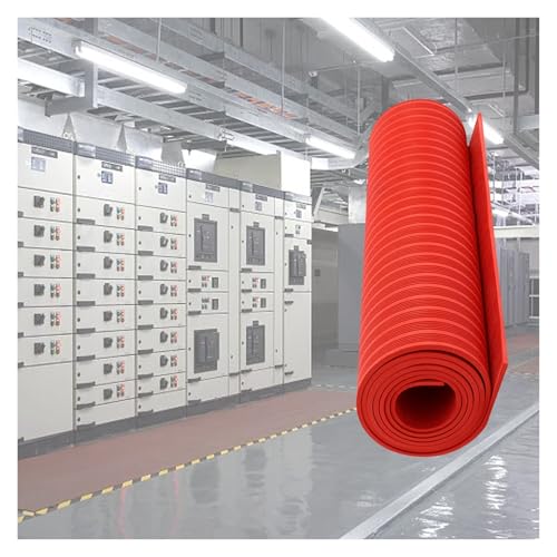 Electrical Insulation Safety Rubber Mat 3 6 9 12' 15 18 Feet 21 24 27 30ft, Heavy Duty Insulated Work Mat for Substation/ Distribution Room/ Power Supply Station, 3' Wide(LxWxT 11' x 3 1/4' x 1/5