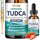 Hovika TUDCA Bile Salts 1200mg Liquid Drops, Tudca Supplement with Choline, ALA, NAC, Glutathione & Herbal Extract for Bile Flow, Gallbladder Health & Antioxidant Defense, Strawberry Flavor, 2 Fl Oz