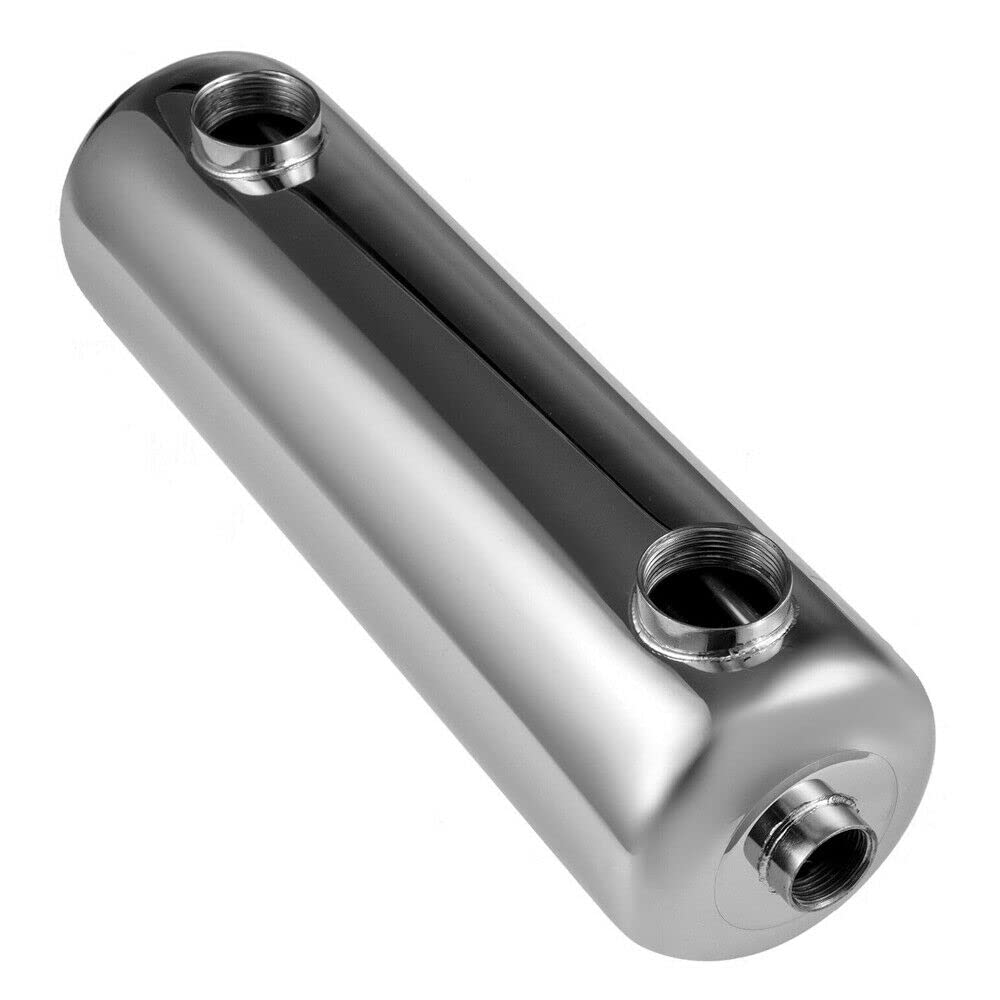 BJTDLLX Tube Shell Heat Exchanger, 200KBTU Pool Heat Exchanger 304 Stainless Steel Shell 1