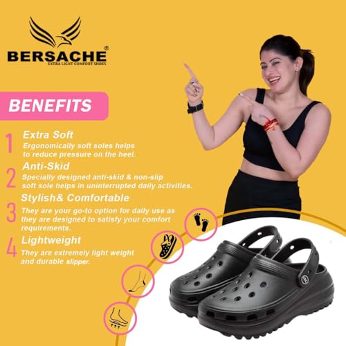 Image of BERSACHE Extra Soft Classic Casual with Back Strap Regular wear with Ultra Soft & Flexibility Technology Slipper for Women's /Girl's