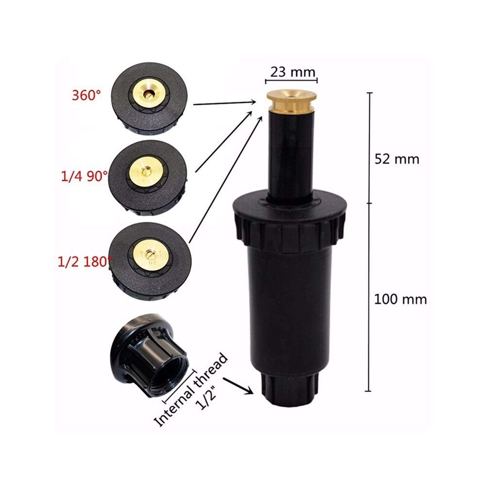 Kit Tubo Flessibile dell'irrinkler pianta 1/2" Regolabile in plastica Pop up Sprinkler 90-360 Gradi irrigazione del Prato Forniture da Giardino Prato innaffiatura di Raffreddamento 10 Pezzi