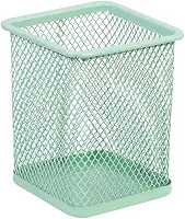 Porta Lápis e Caneta Aramado Quadrado BRW Verde Pastel
