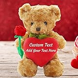 【Nounours avec cœur】 Notre Nounours personnalisé est éditable, ce qui vous permet d'ajouter n'importe quoi sur son cœur, un nom, un logo d'école ou votre photo.Avec un cœur dans les mains, l'Nounours doux et mignon est un doux cadeau pour exprimer votre amour à votre moitié, comme la petite amie, la femme, le mari.