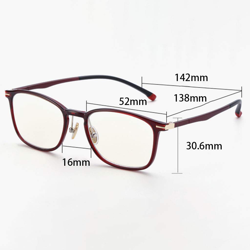 Okulary do czytania Filtr światła niebieskiego Ochrona przed promieniowaniem UV Przeciwzmęczeniowe komputerowe okulary do czytania Ultralekkie wygodne okulary (Color : Pink, Size : 1)
