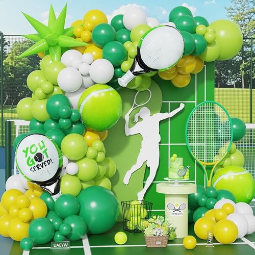 Arche de ballons tennis pour anniversaire enfant et décoration de club de sport