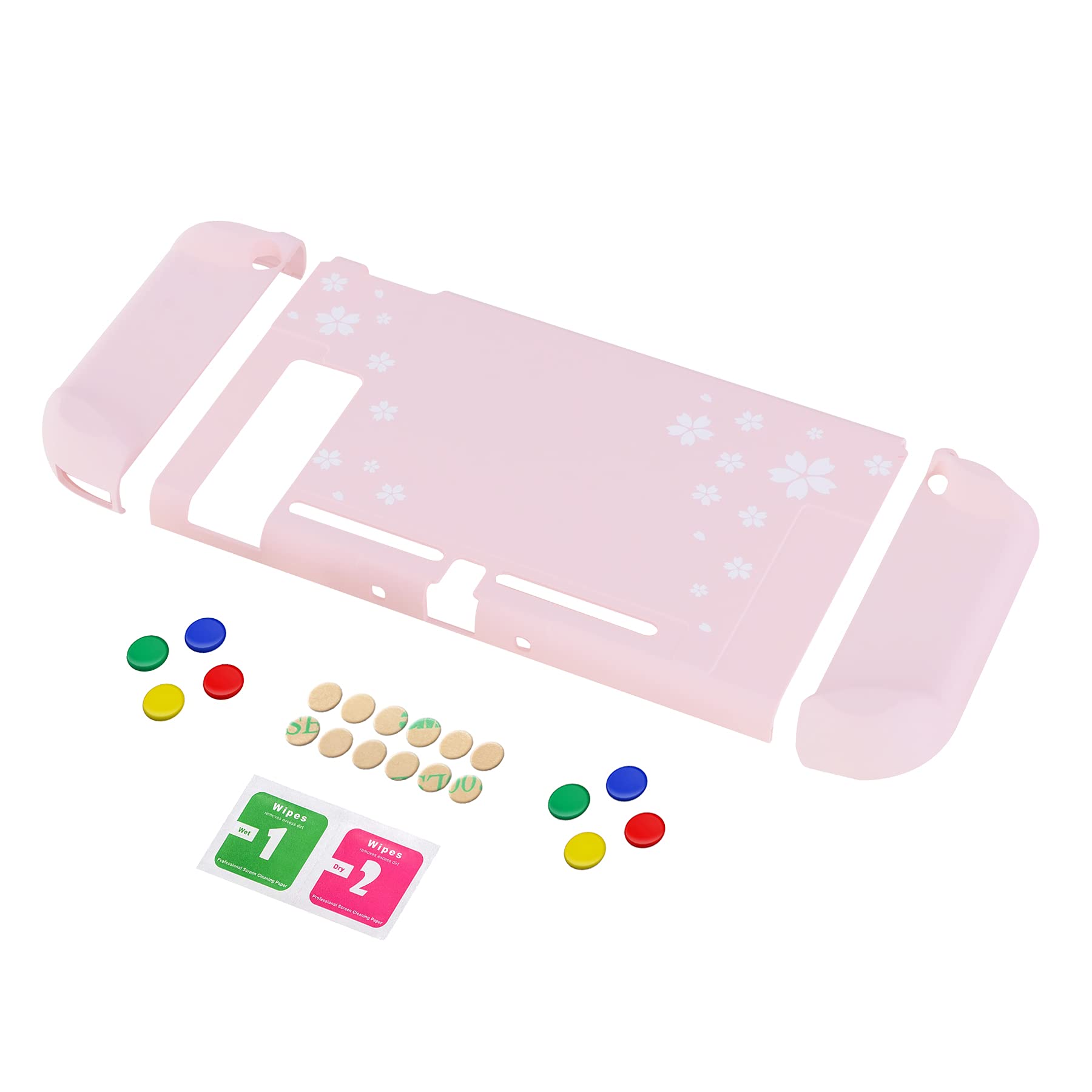 eXtremeRate Custodia compatibile con Nintendo Switch Joy Con console, custodia protettiva accessori separabile per Nintendo Switch (petali di ciliegio)