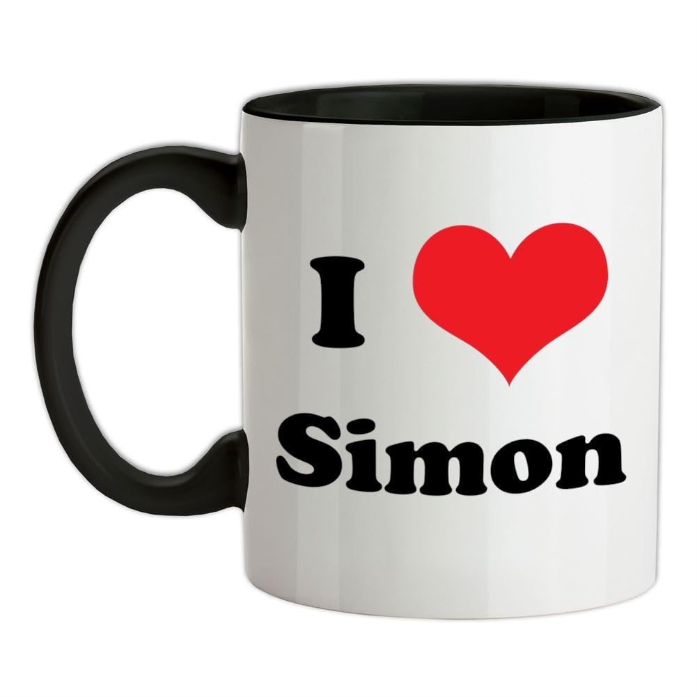 I Love Simon - 11oz - Ceramic Two-Tone Mug for Coffee/Tea - Black/White - One Size