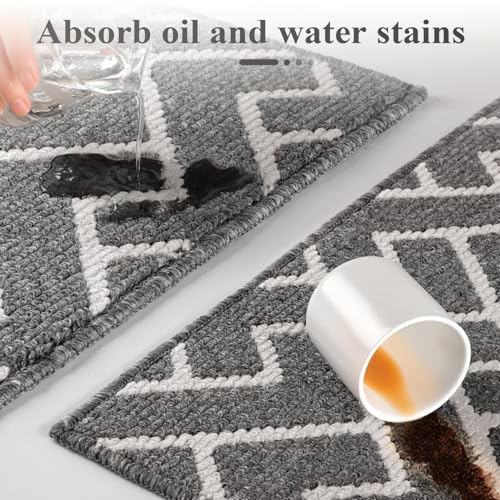 image for hicorfe Kitchen Rugs and Mats Sets,Super Absorbent Polypropylene Non-S