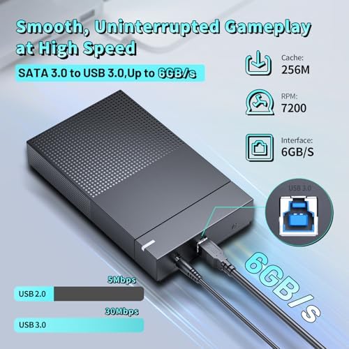 Kinhank 4TB Retro Game Hard Drive with 75000+ Games,6 In1System Retro Game Consoles, Compatible with 200+Emulators, Portable Game Hard Drive Disk Compatible with Win 7/8/10/11 - 3