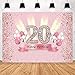 Tecreo 20. Geburtstag Deko 20 Geburtstag Banner Rosegold Party Dekoration Mädchen, Stoff Schild Poster 20. Jahrestag Party Geburtstagsdeko Glitzern Rosa