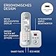 Panasonic KX-TG6822GS DECT Schnurlostelefon mit Anrufbeantworter (strahlungsarm, Eco-Modus, GAP Telefon, Festnetz, Anrufsperre, DUO) perl-silber