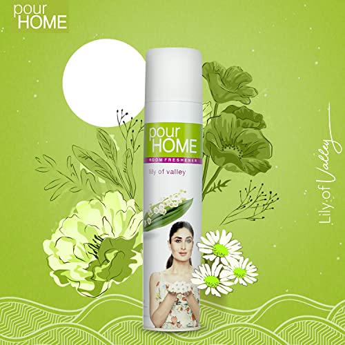 Image of POUR HOME Lily of Valley Room Air Freshener Spray - 220ML Each (Pack of 2) | Long-Lasting Fragrance - Reduces Odours - Suitable for Home & Office
