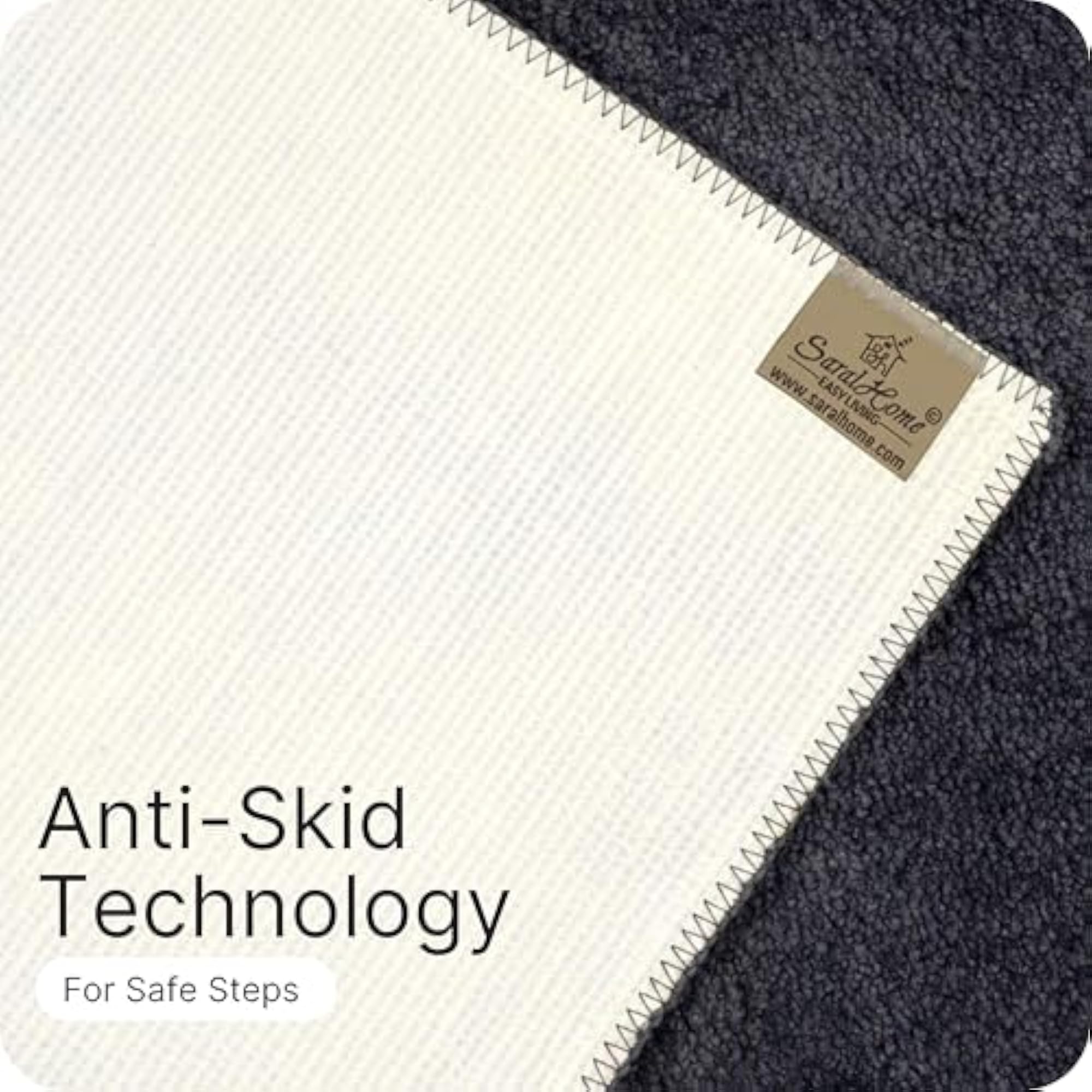 Grey Soft Microfiber Solid Design Anti-Skid Carpet