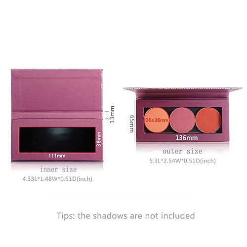 Miniatura 5 de Paleta de maquillaje magnética vacía de gran tamaño con ventana transparente en forma de diamante