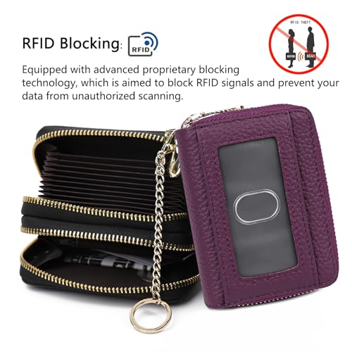 Image of imeetu Rfid Credit Card Holder,Genuine Leather Businese Card Case,Rfid Blocking Wallet for Women & Men
