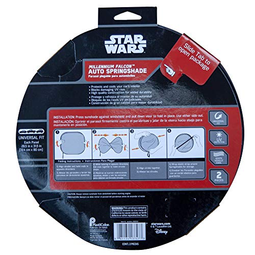 Pare-soleil auto Star Wars Millennium Falcon Magic Spring rideau vitre arrière