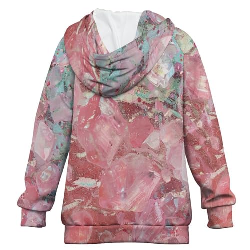 Pink Glitter PatternChildren's Raglan Sleeve Hoodie, Suitable for Home And Outdoor Use2