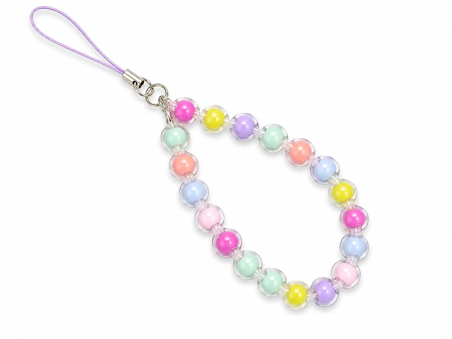 Pastel Beaded Mobile Chain for Women and Girls, Cute Phone Charm Strap, Aesthetic Handheld Lanyard, Bag Charm Accessory-image-19