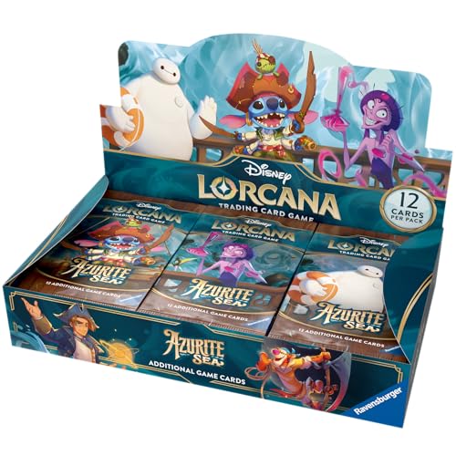 Azurite Sea Lorcana Set | Disney Trading Cards Booster Packs | Featuring Stitch, Baymax, Yzma and Moana | Newest Set of Lorcana Cards for Collectors, Enthusiasts and Children over 6