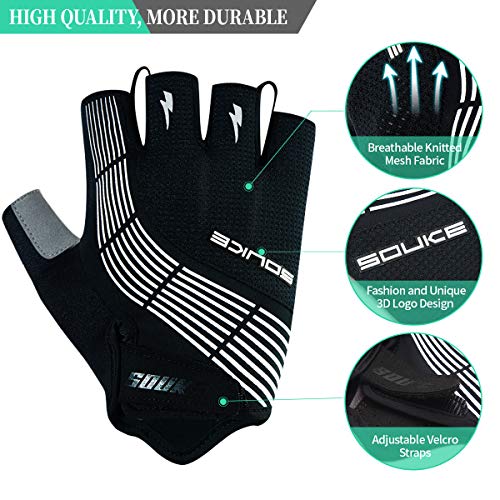 Souke Sports Road Cycling Gloves Half Finger Road Biking Gloves,Shock-Absorbing Anti-Slip Breathable Bike Gloves for Men Women - Image 3