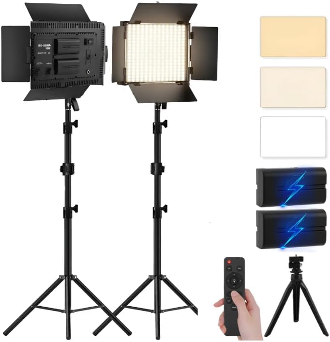 Iluminador Led Painel Semfio Profissional 50W 2 baterias,2tripes ...