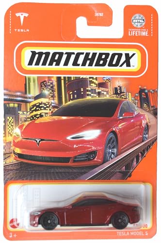 Matchbox Tesla Model S rojo 1:64 miniatura 1