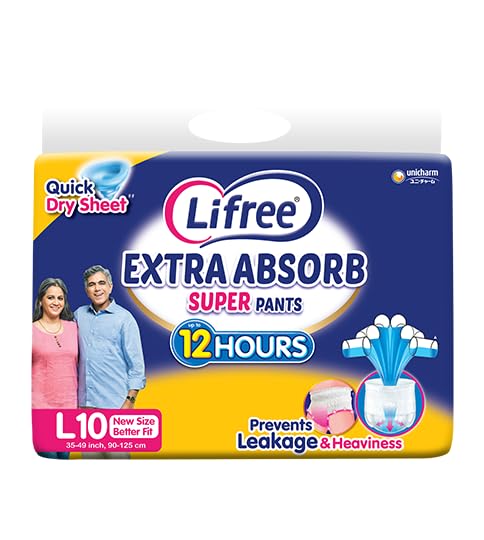 COMPATIBLE WITH Lifree SUPER EXTRA Absorb Adult Diaper Pants For Unisex Adult Pant Style Diapers LARGE (L10 PACK OF 1)-picture-43