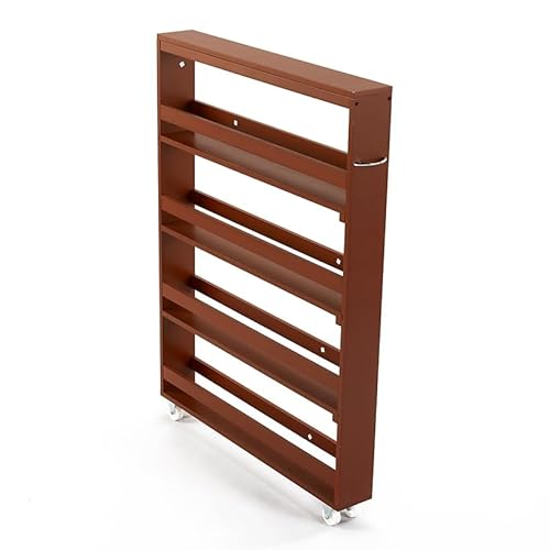 Hidden Spice Rack - Can Storage on Wheels for In Between Fridge & Counter - White