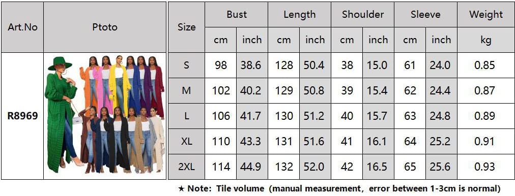 Długie swetry damskie kardigan z długim rękawem otwarty przód plus size splot kablowy z kieszeniami płaszcz zimowy khaki, S, khaki, S