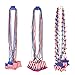Whaline 4th of July Bead Necklaces Patriotic Metallic Beaded Necklaces with USA Hat American Flag and Star Pendants for Independence Day Memorial Day Sport Event Party Favors, 18Pcs