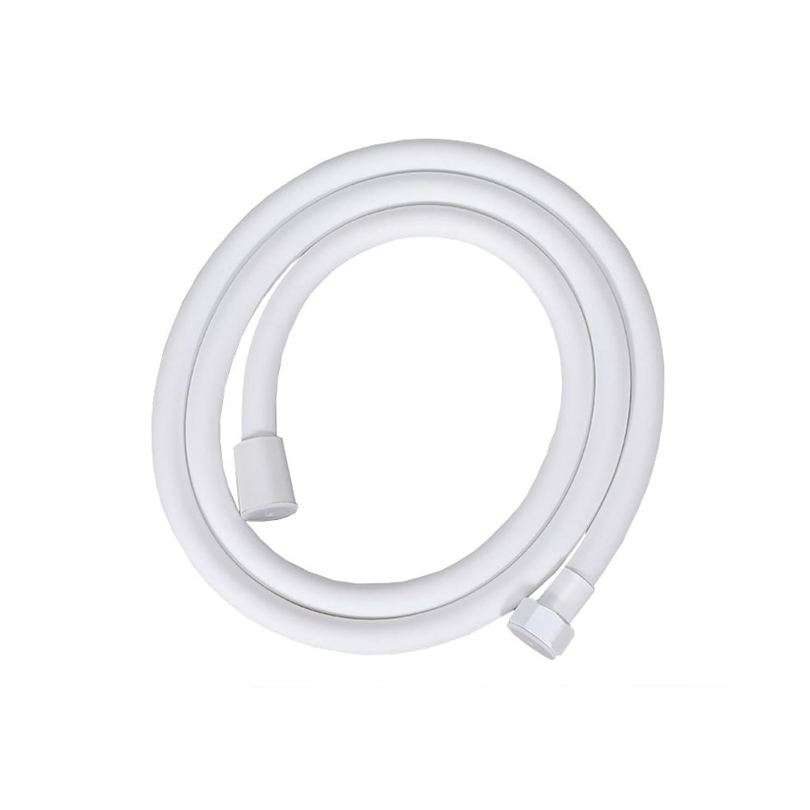 Kdberhfsa White High Pressure Pvc Stainless Steel Handheld Shower Hose Universal Interface Flexible Anti Winding Explosion-Proof Shower Tube(,150Cm)