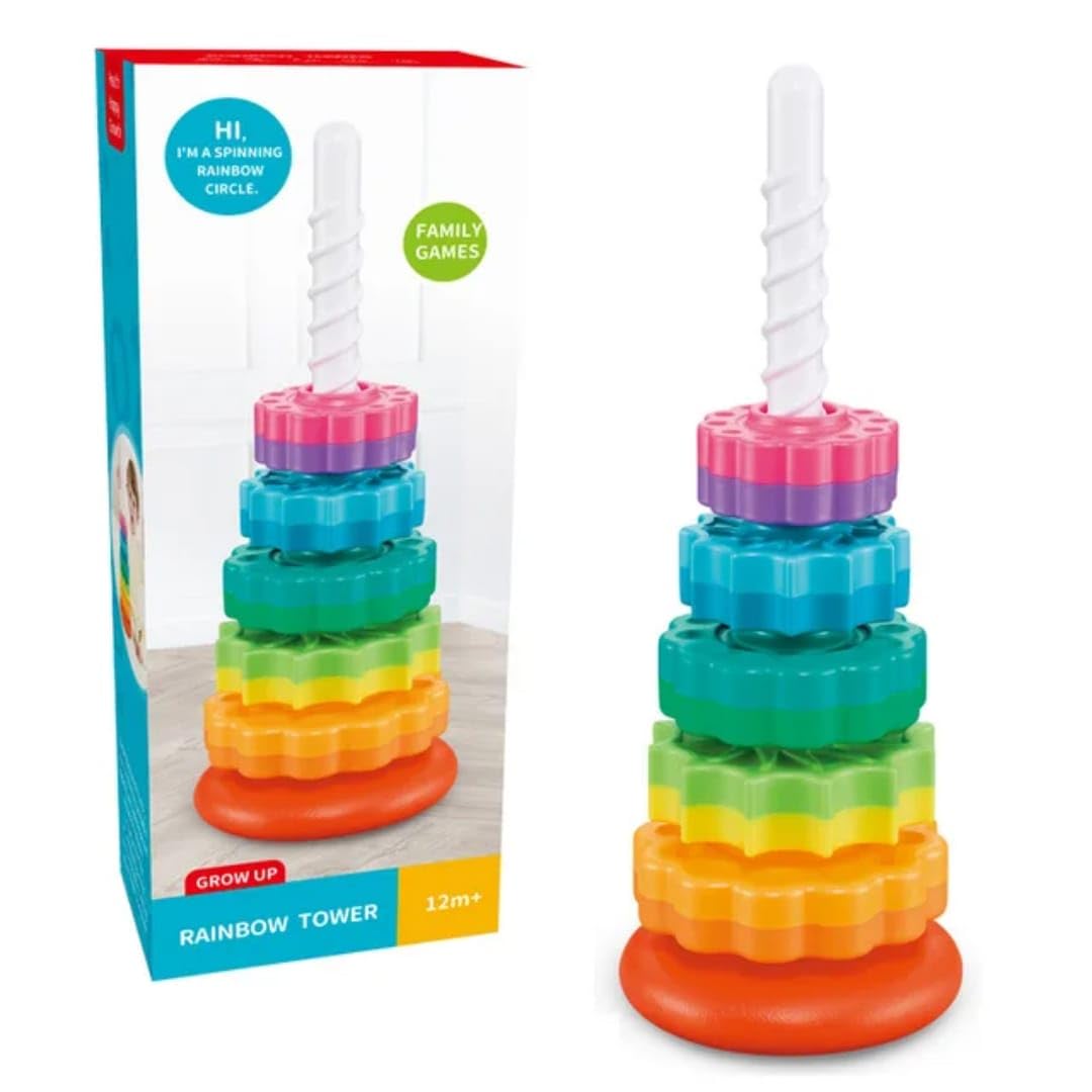 Playgro Ring Tower, Stacking Toy Piráide Rock And Stack, Color Verde