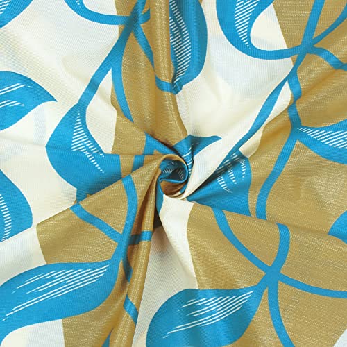 Image of Door Curtains 7 feet Long Set of 2 | Floral Design | Polyester, Light Filtering Curtains and Drapes | Curtains for Living Room | (118 x 215 cm, Turqouise) | Perfect for Home Decor