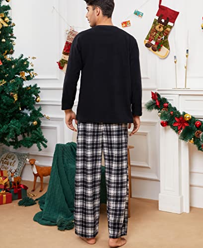 Image of U2SKIIN Mens Fleece Pajama Pants, Warm Plaid Lounge Pj Bottoms