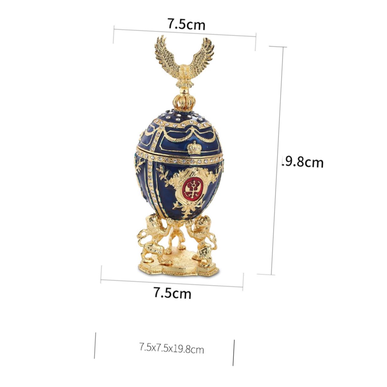 PRETYZOOM Decorazione Uovo di Pasqua in Stile Russo in Lega, Ornamento Creativo per Desktop e Soggiorno, Adorno Elegante e Stiloso la Casa
