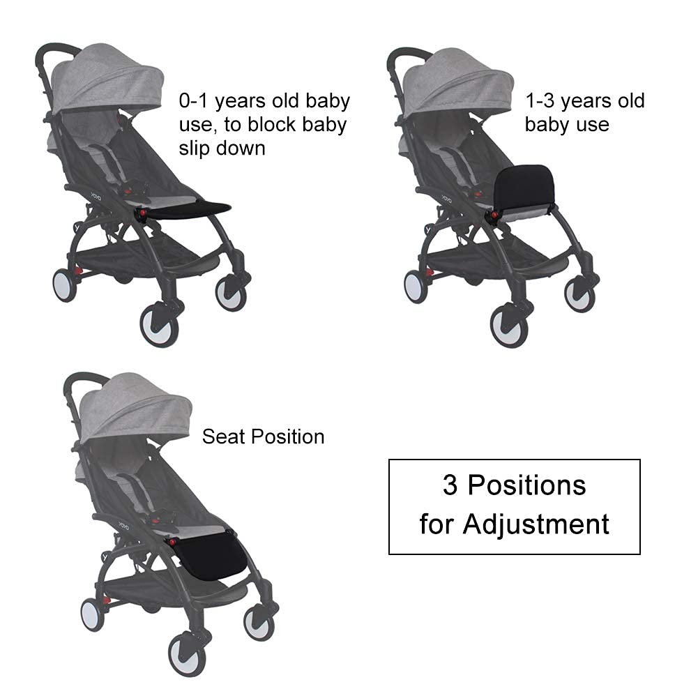 Zerodis Reposapiés Universal para Cochecitos de Bebé, 21 cm Extensible, 3 Velocidades Ajustables, Material Tela Oxford, Negro