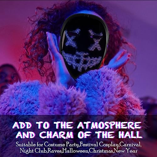 Megoo WLY001 Led Mask With Bluetooth Programmable App,Shining Led Light Up Face Mask thumb #11