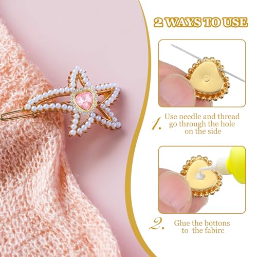 Diamantes de imitación de corazón de 16 mm para coser ropa con base de metal y lentejuelas 4