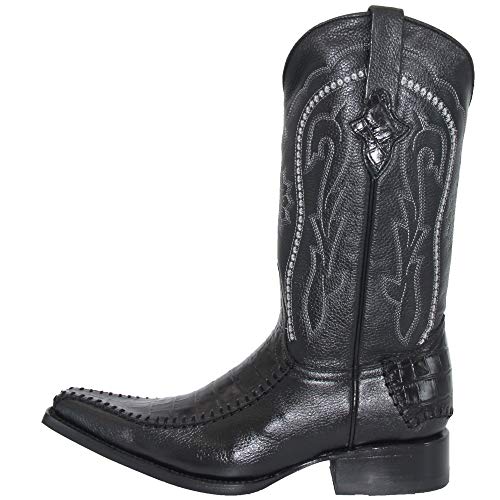 Western Shops Mens Genuine Cowhide Leather Luxury Crocodile Alligator Print Cowboy Western Boot4