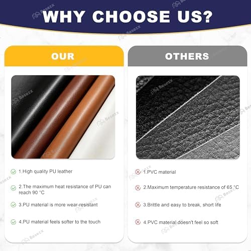 Leather Repair Patch Tape Kit, Self Adhesive Leather Repair for Furniture, Couch, Sofa, Car Seats,Office Chair,Vinyl Repair Kit.3.1inx60in,Black - 1